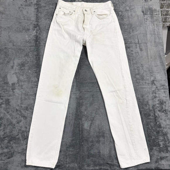 Vintage Levis 501 White Jeans Mens 34x32 Made in USA 1999 Straight Leg Denim